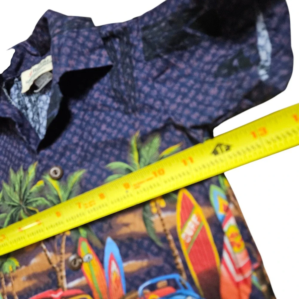 Royal Hawaiian Creations Boys‎ Button Up Shirt 2 Cars Surfboard Beach Aloha